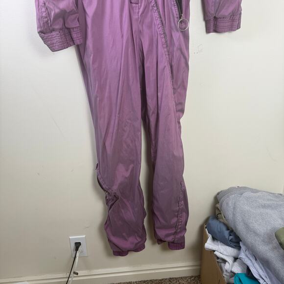 Skea Ski Suit One Piece Snowsuit Snow Bib Iridescent Vtg 80s 90s Retro Womens 12 - Picture 2 of 12